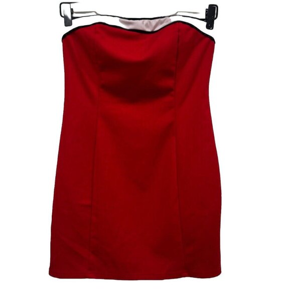 womens urban outfitters‎  RED STRAPLESS BODYCON DRESS Size Small - Picture 1 of 9